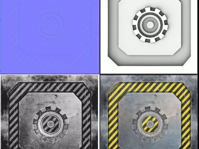 Sci-Fi Pannel 3D Model Low-poly 3D model