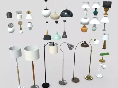 Lamp Pack Low-poly 3D model