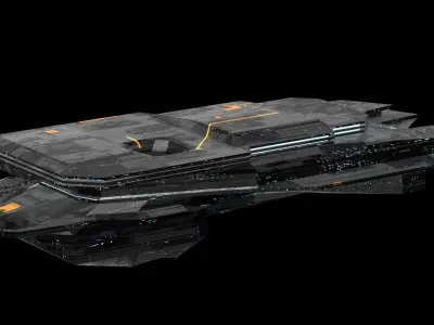 destroyer spaceship sci fi 3D Low-poly 3D model