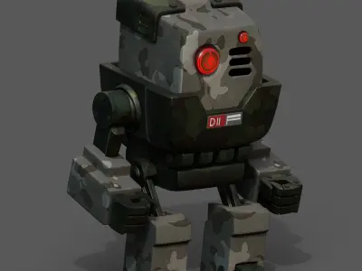 Robot cyborg scifi space machine fantasy Cartoon Low-poly 3D model