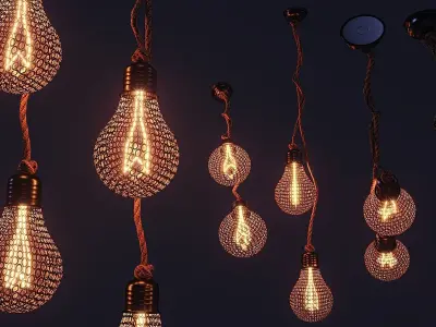 SUSPENSION BEE Loft Lamp Low-poly 3D model