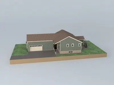 Small Split Entry House Free 3D model
