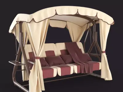 Garden swing four-seater 3D model