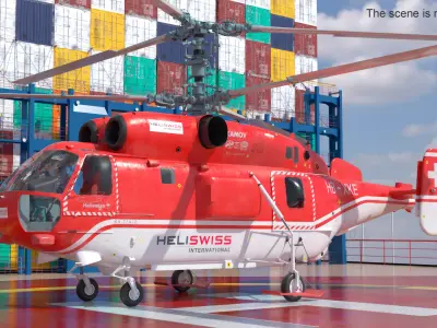  Kamov KA 32 Firefighting Helicopter Simplified Interior 