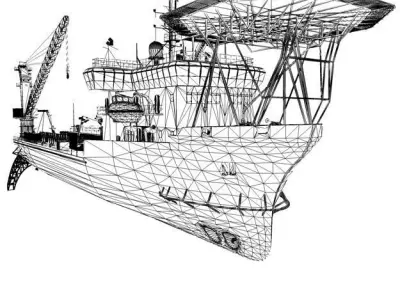 Pipe laying ship 3D model