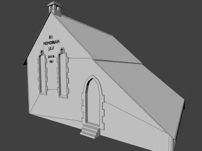 Uk British church Chapel Low-poly 3D model