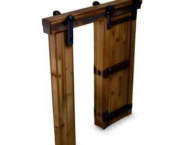 Realistic Sliding Barn Door 3D Model Low-poly 3D model