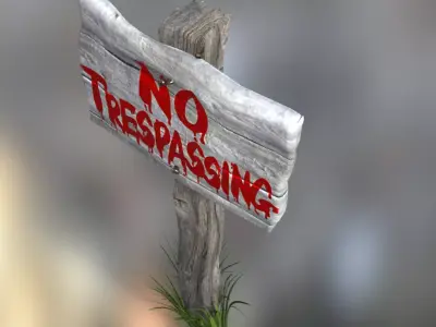 no trespassing sign 3D model