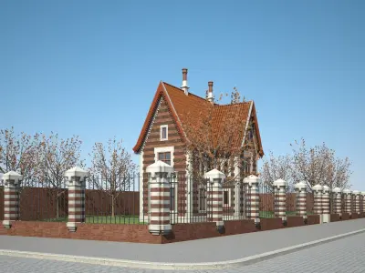 Old House with Interior 3D model