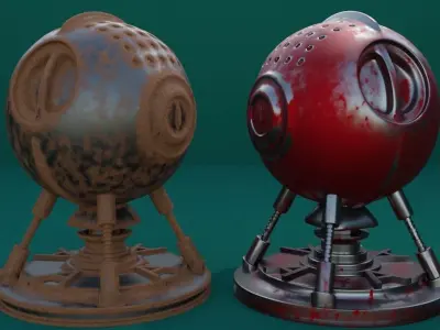 Blender smart material Rusty and metallic edges  Texture