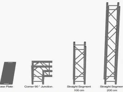Modular Flat Top Truss Arch System 3D model