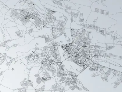 Irkutsk Road Network and Streets 3D model