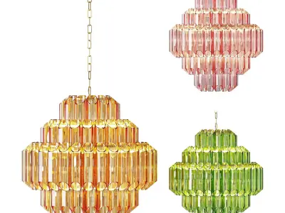 urum Cascade Murano Chandelier 3D model