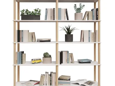 Bookshelf Olav-2 White 3D model