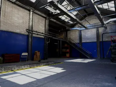 Garage props pack Low-poly 3D model