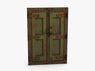 Rusted Metal Bunker Door 1 Low-poly 3D model