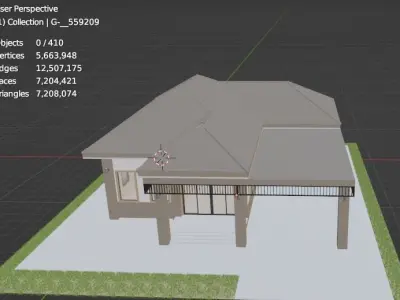 Single house with contemporary style 3D model
