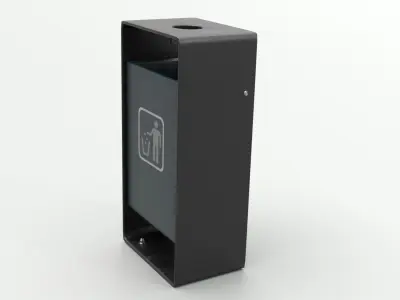 Metal Street Trash Bin 4K PBR Game Ready UV Unwrapped vol 03 Low-poly 3D model