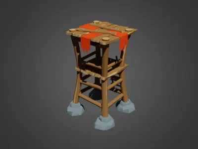 Goblins and Orcs tower Low-poly 3D model