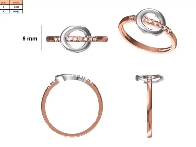 Ladies-Elegant Stone Rings For Womens 4 3D print model