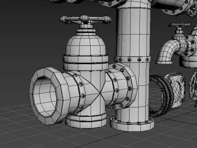 Game Assets Iron Tubes pack 3D model