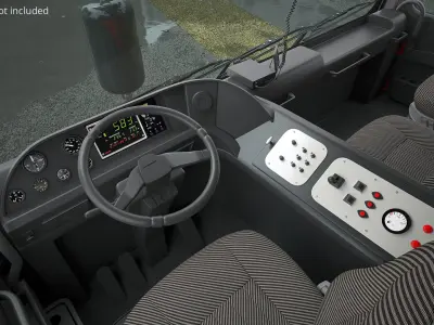  Mobile Crane Vehicle Folded Red Black 