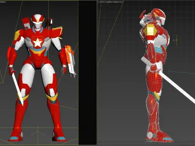 Red Bot Model Character 3D model