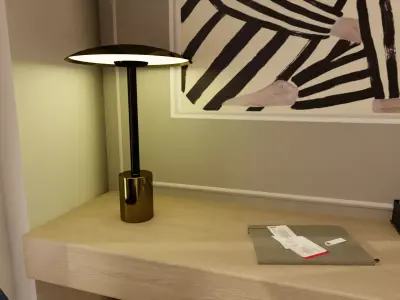 gold and black table lamp Free 3D model