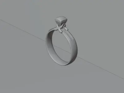 Diamond ring 3D model 5