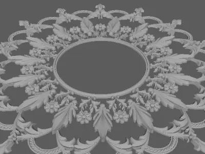 Central decor ornament for furniture 3D model 1097