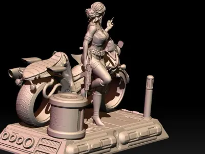 Ciri Cyberpunk style 3D print model