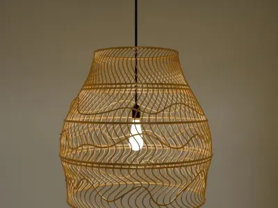 Bamboo weaved Hanging Light 3D model