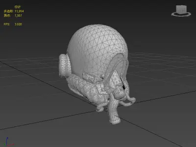 Science fiction helmet Low-poly 3D model