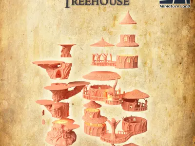 Grand Treehouse Tabletop Terrain 28 MM 3D print model