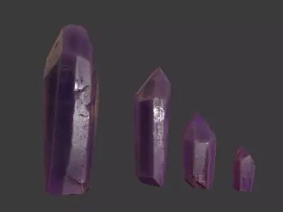 modular amethyst asset for lowpoly games Low-poly 3D model