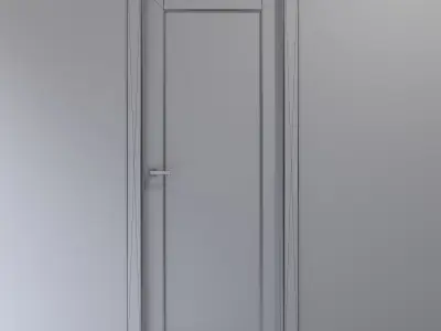 Modern interior gray oak solid door 3D model