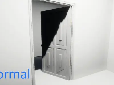 White Wooden Door 2024 - 9K Triangles - GameReady Free low-poly 3D model