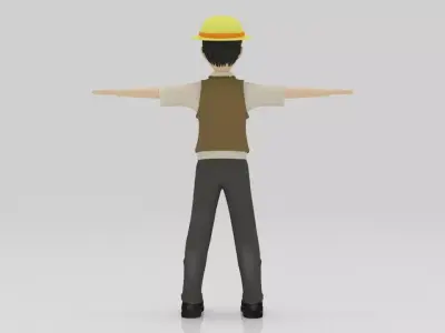 Character Street Bone Rigged  Low-poly 3D model