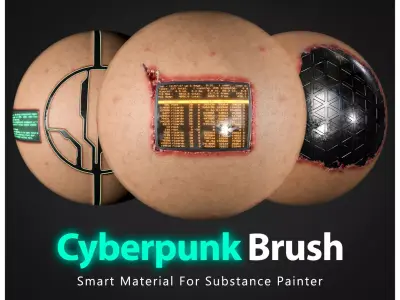 Cyberpunk Skin Brush Smart Material For Substance Painter 3D model