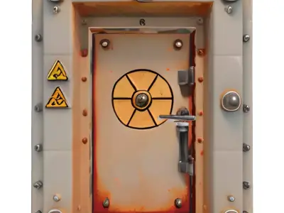 SciFi Industrial Blast Door Low-poly 3D model