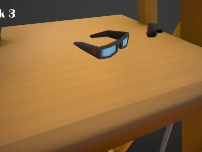 BEACH ASSETS Low-poly 3D model