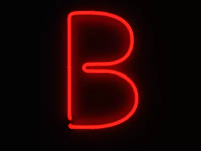 Neon Red Alphabet B 3D model