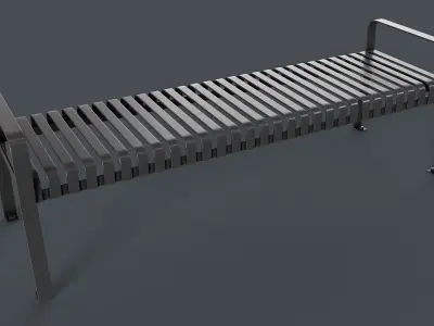 Metal Modern Bench 2 PBR Game Ready Low-poly 3D model