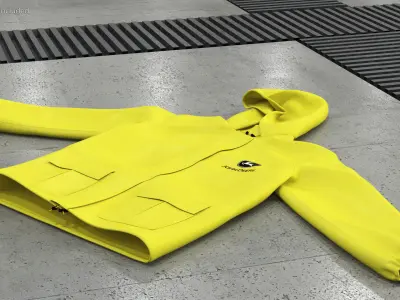 John Deere Yellow Rain Jacket 3D model
