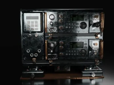 Sci-Fi Analog Communication Device High Poly Low-poly 3D model