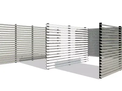 Exterior Aluminium Sun Screen Fixed Louvres 3D model