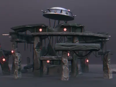 Stonehenge - Ancient Tech Portal Low-poly 3D model