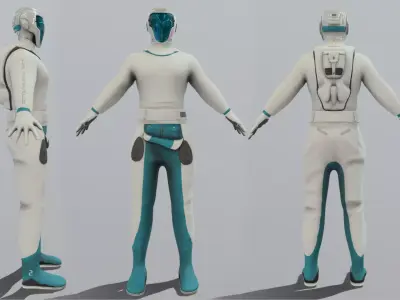 Sci-fi Space Suit Low-poly 3D model