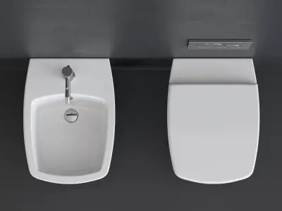 GALASSIA WC SA02 Wall Hung bidet and toilet art 8970 art 8971 Low-poly 3D model