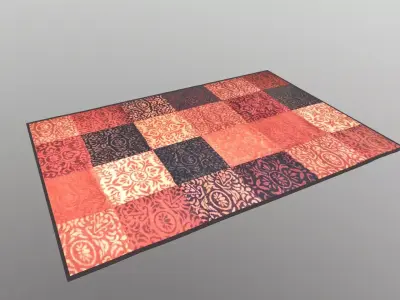 Doormat rug with squares 3D model
